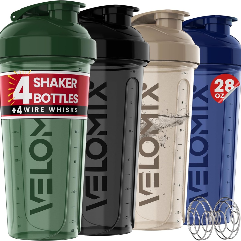 VELOMIX - 4 PAKIRANJA - 28 žShaker skodelice za stresanje beljakovin - 4x Wire Whisk 