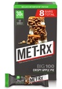 MET-Rx Big 100 Protein Bar, Nadomestek obrokov, 30G proteini, Brez glutena, Crispy Apple Pie, 3.52 oz. ea, 8 Število (Packaging May Vary)