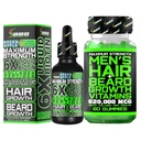 Komplet za rast brade w/ 6X Liquid BIOTIN dodatek s kolagen peptidi + 620.000mcg 14- v-1 BIOTIN Gumies/Beard rast vitamini in rast las vitamini za moške - oblikovan v Ameriki