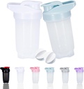 Shaker Steklenica Protein Shakes Cup in 10-ounce/300ML Shaker-Bottle z whisk kroglice, Beljakovine Shakers steklenice Set, Non-BPA plastike (White+Blue(2PCS))