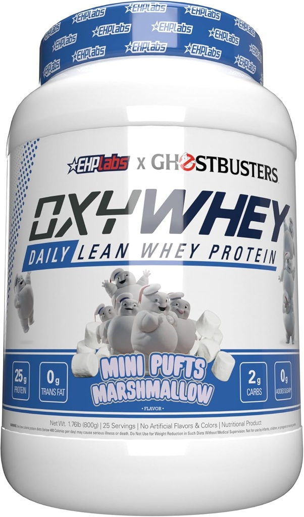 EHP Labs OxyWhey Whey Protein Izolat – 25g Visoke beljakovine, Nizki ogljikovi hidrati, Nadomestek brez sladkorja – Lean Whey Powder for Muscle Recovery – Non-GMO, Gluten Free – 25 Serves – Marshmallow