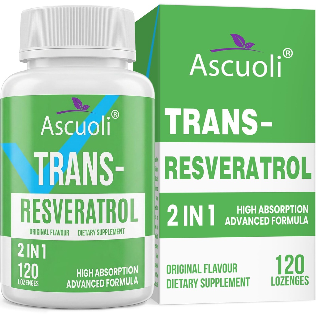 Podjezična transresveratrolna čistost 99%, 3- v-1 Napredna formula Resveratrol Dodatek za povečanje NAD+, Imunsko-energetska podpora, Proti staranju, Koža in splošno zdravje, 120 Lozenge (120-dnevna oskrba)