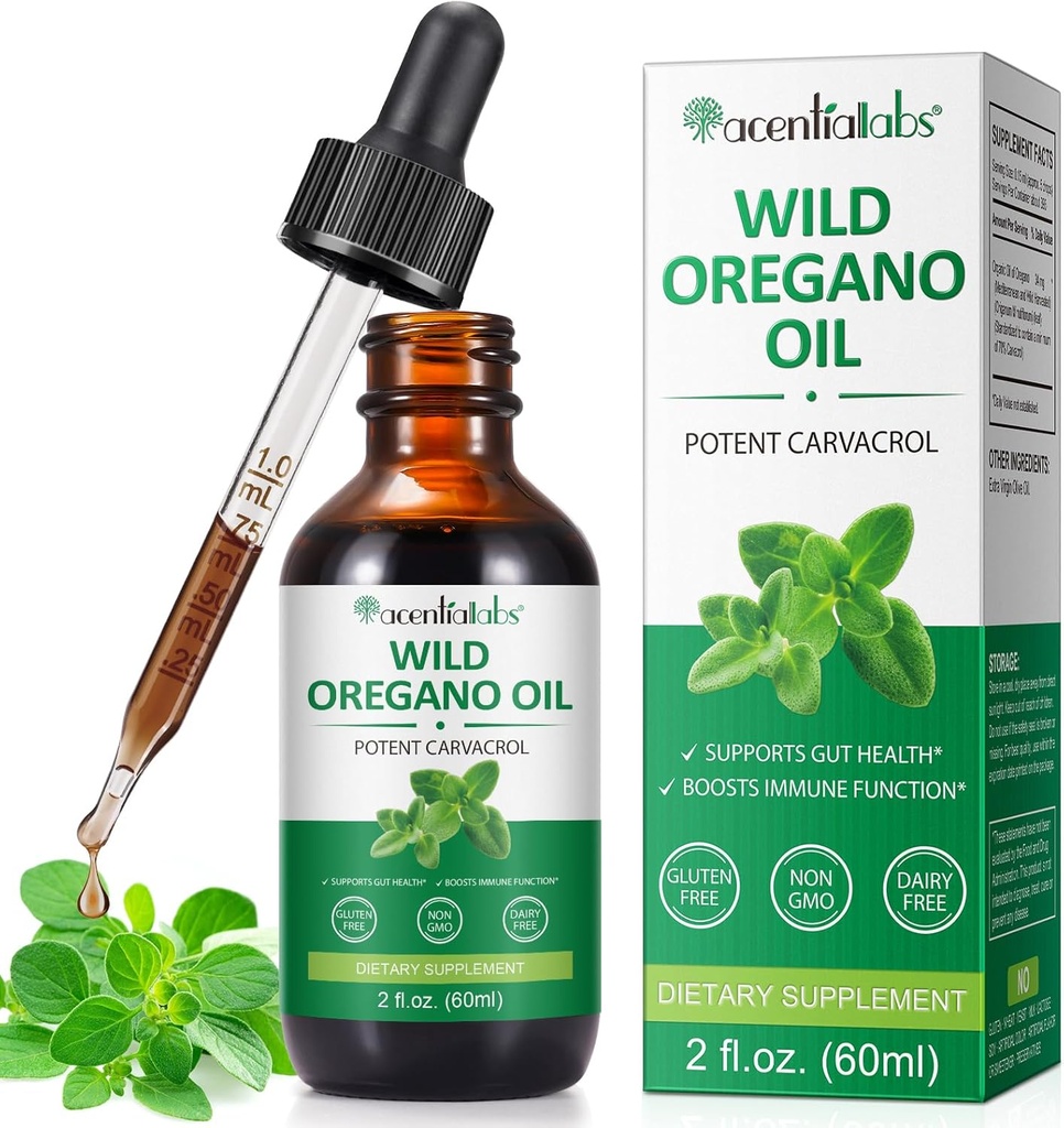 Tekoča kapljica organskega olja Origano, koncentrirana rastlina na osnovi divjega origana, ekstrahirano olje ali moški in ženske, ki krepijo imunski/energetski sistem, spodbujajo prebavni sistem, veganski 60ML/2 Fl Oz