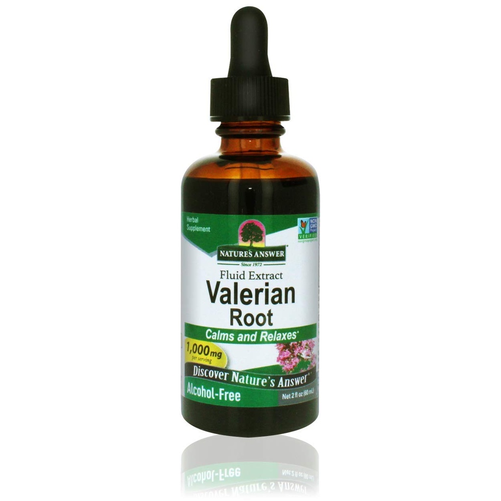 Narava odgovor Valerian Root 2 Ounce Extract - Alkohol-free, Gluten Free, Kosher, Non-GMO, Made in USA - Podpora za pomiritev in sprostitev - Valerian Koren za spanje, Rest Aid