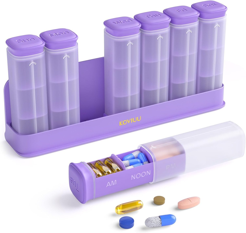 Tedenske tablete Organizator 3X na dan, Odstranljiv tablete Box 7 dan, Velika 3 krat dnevno tablete primeru, Travel tablet zabojnik imetnik, Tedenska zdravila Dispenser Pillbox za vitamin dopolnilno zdravilo, Purple