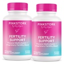 Dodatki za plodnost rožnatega storka za ženske - prednatalni multivitaminski z ovulacijo, spočetjem in hormonsko podporo za ravnotežje - 17 vitaminov in inozitol, Ashwagandha, & Vitex - 120 kapsul