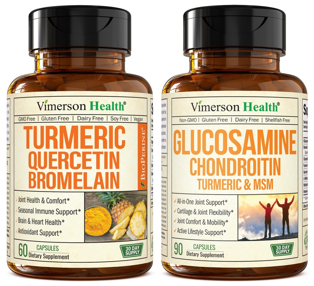 Quercetin z Bromelain in Kurkumin & Glukozamin Chondroitin MSM in Kurmeric skupno podporo dodatek