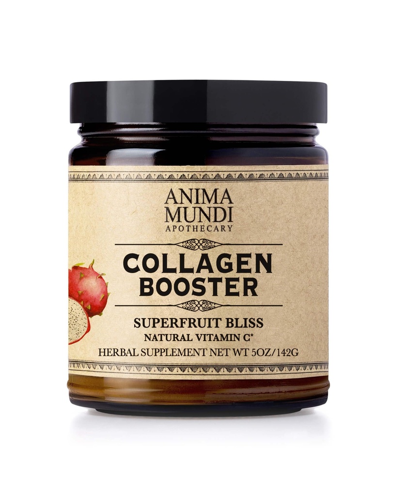Anima Mundi Apothecary Vegan Collagen Booster Powder, Superfruit Bliss - Beauty Supplement for Skin, Hair & Nails - Collagen Support Powder for Glowing Skin - Easy Drink Mix-in (5oz)