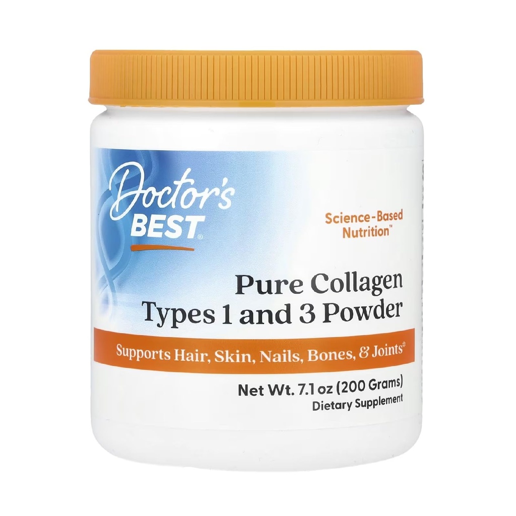 Zdravnik's Best Pure Collagen Tipi 1 & 3, Spodbuja zdravo kožo las in nohtov – Kost in skupno podporo, 7.1 Ounce (Pack of 1)