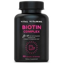 Vital Vitamini Biotin kompleksne tablete - s hialuronsko kislino, MSM, kolagen, & vitamin C - dodatek za lase, kožo, in nohti - 60 kapsul