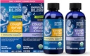 Mamina Bliss Organic Cough Syrup & Mucus za otroke, dan in noč Combo paket z vitaminom C in imuniteto podporo, Vsebuje organski med in Ivy Leaf, 4 Fl Oz (Pack z 2)