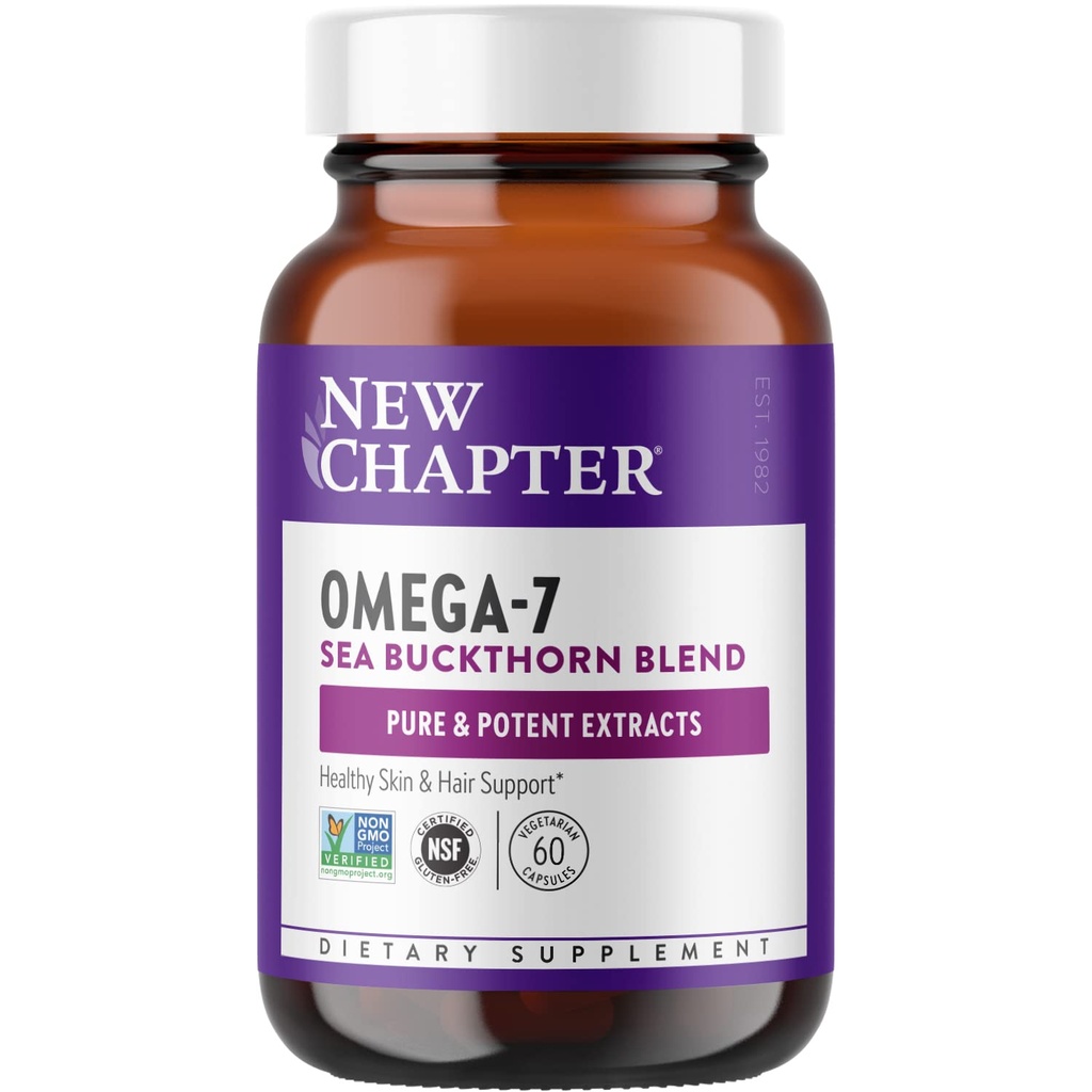 Novo poglavje Superkritična Omega 7 z Sea Buckthornom + Rastlinske izvorne maščobne kisline + Omega 7 + sestavine, ki niso GMO - 60 vegetarijanska kapsula