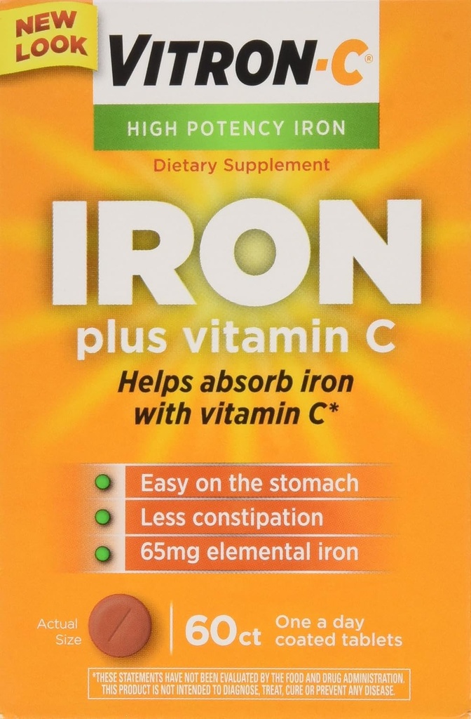 VITRON- C tablete železa plus vitamina C - 60 Ea - 3 pakiranja