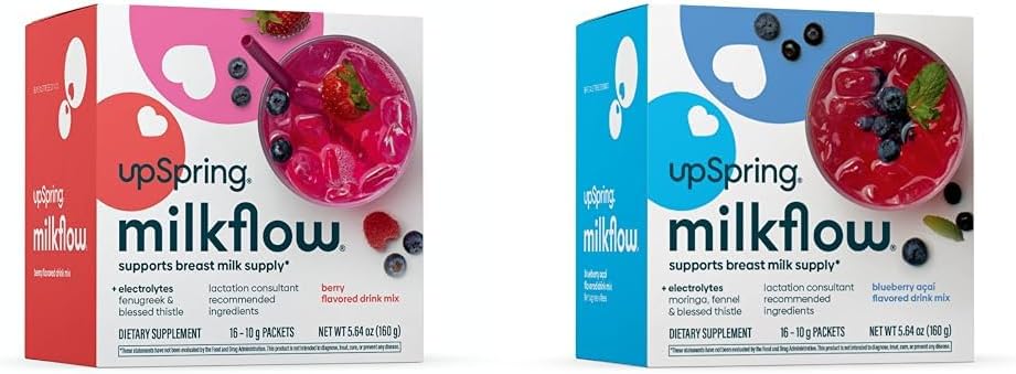 UpSpring Milkflow Elektrolit Dojenje Dodatek Drink Mešanice s Fenugreek & Moringa 