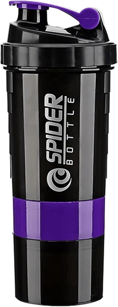5 V 1 plastenka Protein Shaker - Professional Series Shaker Steklenica za stresanje proteinov in pred vadbo Gym Steklenica, S shranjevanjem prahu, Pladenj, Mešalna žogica,Shakes Cup (purple)