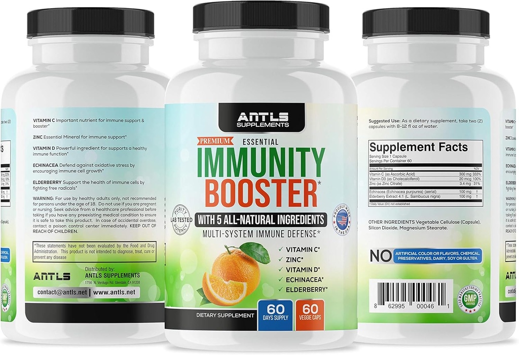 Dodatek imunitete, vitamin C, D3, Zinc, borovnica, kapsule iz ehinacea