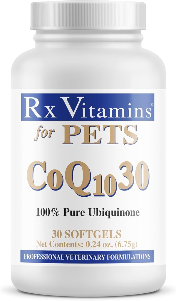 Rx Vitamini za hišne živali COQ10-30 za pse in mačke - farmacevtski ubikinon stopnje - 30 kapsul