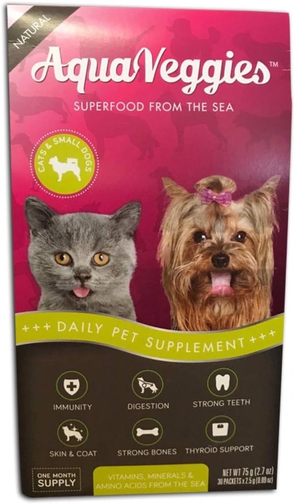 Superhrana iz morja za hišne živali, 75g Mali pes/Cat 30 x 2,5 g Daily Superfood Packs (mesečna zaloga) Muti-Vitamin/Prebava/Skin&Coat/Immuniteta/Energy SUPERFOOD Nutrition!