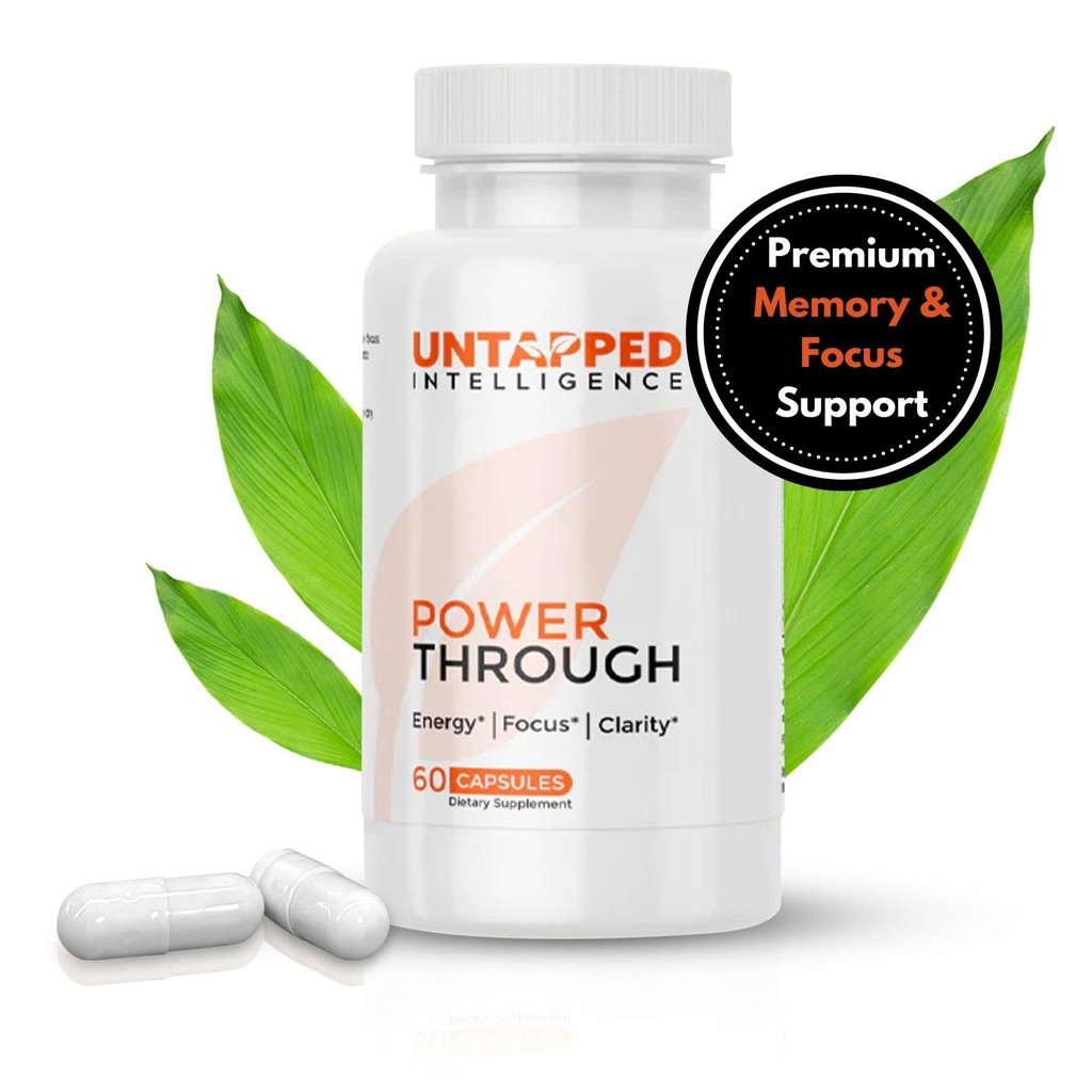 Moč skozi - Nootropic Brain Supplement za spomin in fokus z L-Theanine, Bacopa Monnieri, Rhodiola Rosea, B12, Energy Pills, Mood Podpora in Najboljši Brain Supplement za spomin fokus