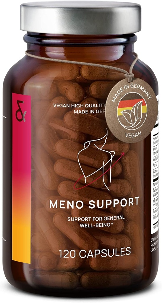 CLAV Meno Balance - Menopause Podpora - z Wild Yam Root, Red Clover, Sibirski Rhubarb - Hot Flash Relief, Mood Swings & Muti-Simptom Podpora - 120 Kapsule