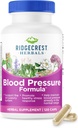 RidgeCrest Zeliščni tlak Herbal Formula, 12 Zelišč, Poria goba, Gastrodija, Gardenija, za srce, Žilne bolezni, Cirkulacija zdravje (120 Count)
