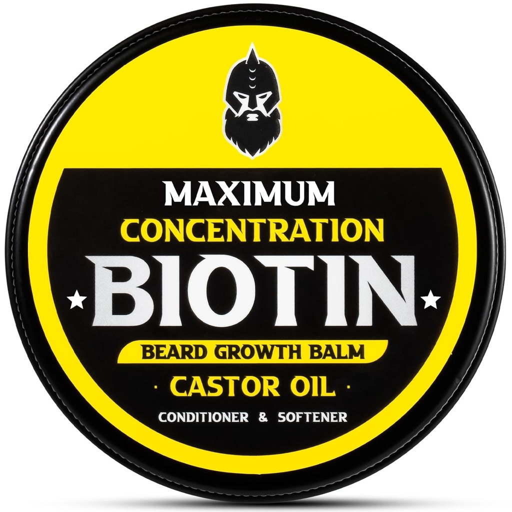 Bradavičasti balzam, največja koncentracija BIOTIN, z oljem Castor in argan & Jojoba, spodbuja rast, sloge, krepi in mehke brade in Mustaches, 2 Ounce,Sandalwood