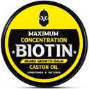 Bradavičasti balzam, največja koncentracija BIOTIN, z oljem Castor in argan & Jojoba, spodbuja rast, sloge, krepi in mehke brade in Mustaches, 2 Ounce,Sandalwood