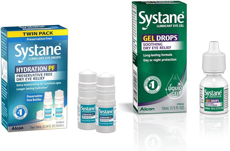 Systane Hydration Multi-Dose Conservative-free kapljice za oči suho oko Relief Twin Pack (2x10ml) & Lubrican Eye Gel kapljice, 10-ml (Packaging May Vary)