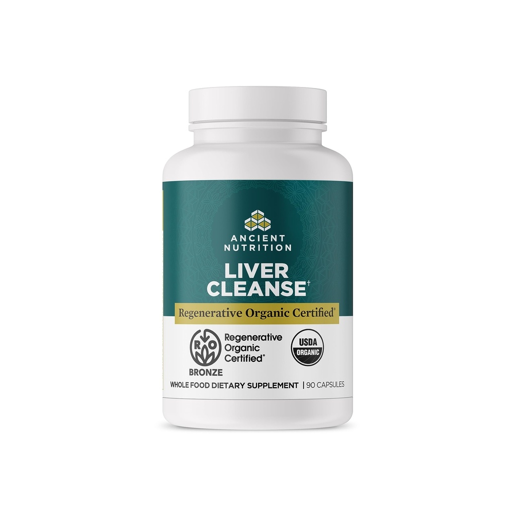 Ancient Nutrition Regenerative Organic Certified Jetra Clease Dopolnilo, Antični zelišča Jetrna Čisti z mlekom osat, Burdock Root & Reishi za optimalno podporo jeter, Gluten Free, 90 Count