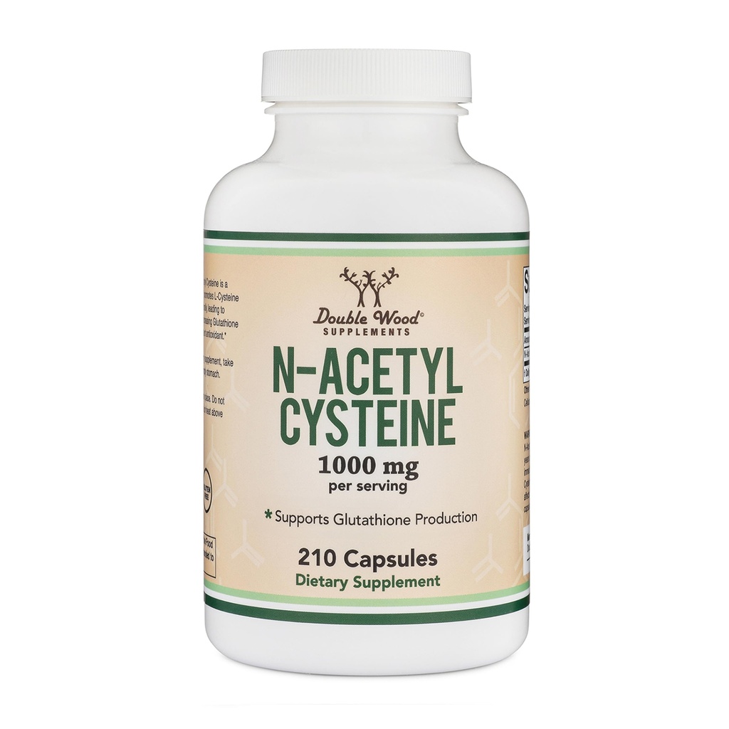 NAC dodatek N-acetil Cistein (1.000mg na odmerek 500mg na kapico, 210 Kapsule) (tretja stranka testiran) s tehnologijo Odor masking za povečanje ravni glutationa z dvojnim lesom