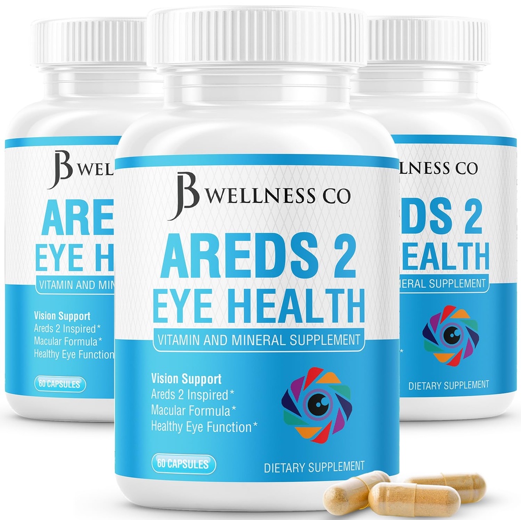 JB Wellness AREDS 2 Eye Vitamin & Mineral dopolnilo, Vsebuje lutein, vitamin C, Zeaksantin, cink & vitamin izboljšanje vida dodatek - 180 Count
