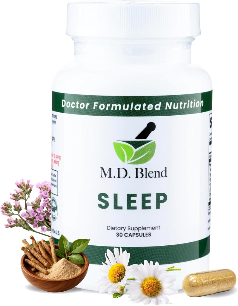 Spanje - naravni dodatek z L-teanino, Ashwagandha, Magnezij, Valerian Root, Melatonin - Ne-habit Formula za pomlajevanje - 30 kapsul