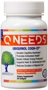 QNeeds® coqh-cf Ubikinol 100 mg COQ10 Klinično dokazano Okrepljena dostava za maksimalno absorpcijo, Izboljšana mitohondrijska podpora, Antioksidant za zdravje srca, 60 Število softgel