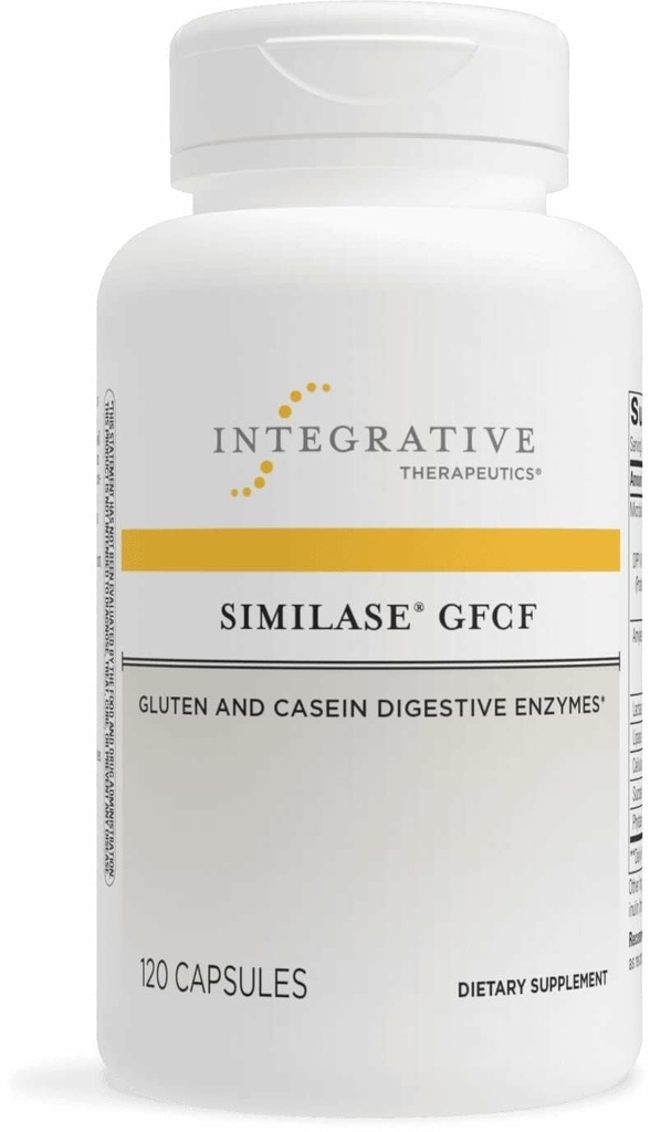 Integrativne terapije Similase GFCF - Prebavne encime dodatek za odrasle - Podpira Kazein & Gluten Prebava* - Plin & Bloating Podpora* - Dairy-free & Vegan - 120 Število (60 Servings)