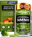Liposomski NMNH dodatek (Dihidronikotinamid mononukleotid) - visoka čistost NAD za preprečevanje staranja, energije, fokus - čiste NMNH Organske 60 kapsule - 300mg