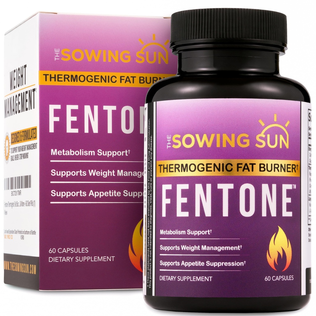 Fentone Termogenik Fat Burner Energy Booster, Apetite Supressant, Klinično studed hujšanje, Izgorevanje maščob, Feniletilamin HCl, L-karnitine, Ketones - 60 Diet tablete (1)
