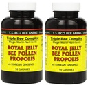YS Eco Bee Farms, Royal Jelly Bee Pollen Propolis in Korejski ginseng, 90 kapsul (2 paket)
