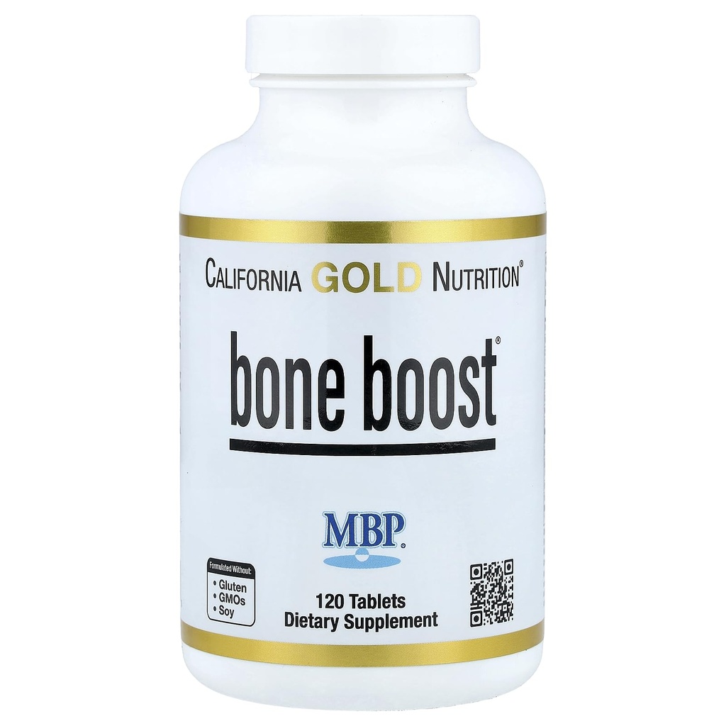 California Gold Nutrition Boost dodatek, Podpora za zdravje kosti, Nutrient mešanica s kalcijom in vitaminom D, vegetarijansko prijazno, Gluten brezplačno, Non-GMO, 120 tablet