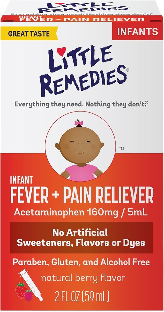 Little Remedies Baby Medicine, Infant Fever in lajšanje bolečine z acetatfen, Berry Flavor, 2 Fl Oz