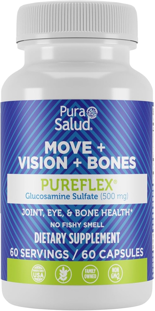Osnovne blagovne znamke Pura Salud Pureflex Glukozamin sulfat 500mg, 60 Število (paket od 1)