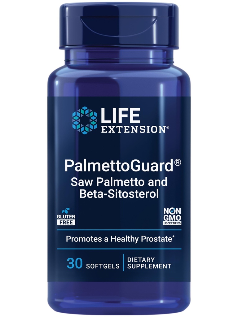 Life Extension PalmettoGuard Saw Palmetto & Beta-sitosterol – Podpira zdravo prostatno funkcijo & hormon Presnova zdravje – Dodatki za moške - Gluten-free, Non-GMO – 30 mehkih
