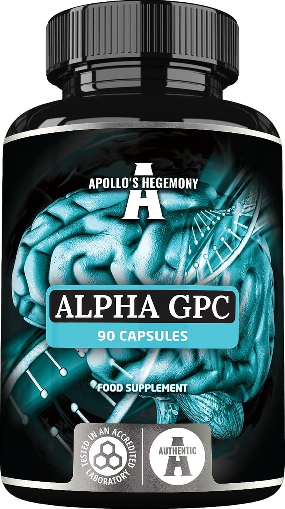 APOLLO-SHEGEMONY Alpha-GPC 600 mg na dnevni odmerek - 90 veganskih holinskih kapsul - 99% holin alfoscerat prehranska dopolnila - lipidni holin - spomin in koncentrirane kapsule