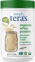 preprosto tera organski sirotkini proteini v prahu - Grass Fed Vanilla Whey Protein Powder, čist, izdelan brez umetnih sladil, Non-GMO, Kosher, rBGH-free, Organic - 12 Oz.