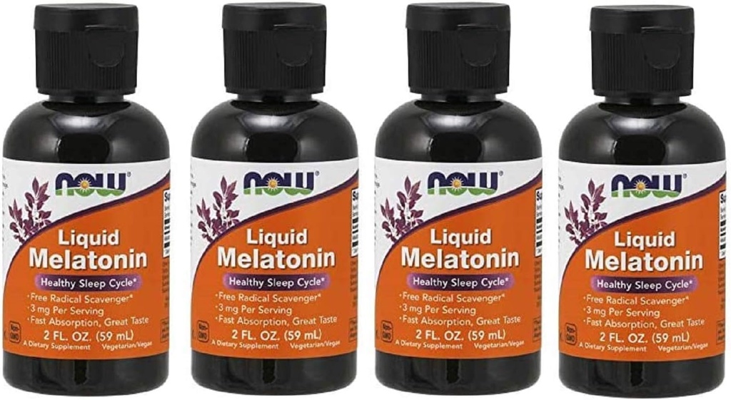 Tekoči melatonin 3mg (paket 4) Now Foods 8 oz. (4 x 2 oz.) tekoči