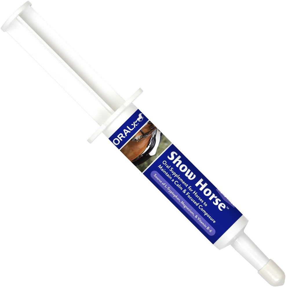 Pokaži konja. Herb-Free Caliring Paste za konje. L-Tryptofan, vitamini in minerali za pomoč ohraniti miren, osredotočen Composure Med dogodki & Transport. Enostavna brizga 1.2 Oz. USA-Made.