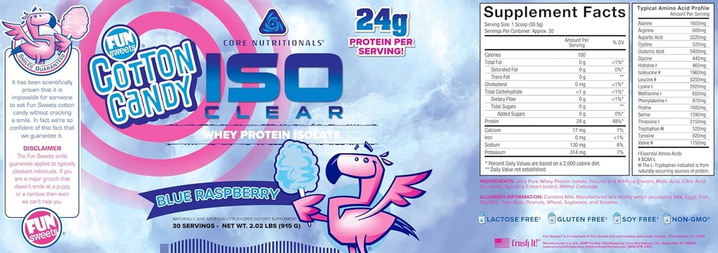 Core Nutritionals Iso Clear Whey Protein Isolate 