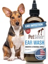 PetSilver Dog rešitev za čiščenje ušes – Nežna Uha Pranje za pse in mačke s keliranim srebrom – Otic Rinse Formula Targets Wax Building, Smrdeči Odor, in Srbeča ali dražilnih območij - Made in USA - 8 fl oz