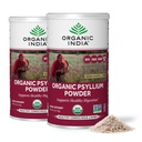 ORGANIČNA INDIA Psillij v prahu organski - fino zrnje Psillij dopolnilo, Prebavna podpora, Vegan, Gluten-free, Non-GMO, Vir Fiber - 6 oz (Pack z 2)