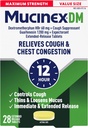 Mucinex Cough Supresant in pričakovana, DM Največja moč 12 ur tablete, 28ct, 1200 mg Guaifenesin, Relieves Chest Congestion, Tihi Mokri in suhi kašelj, #1 Zdravnik priporoča OTC Expenditorant