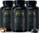 Aktivirana kokos Charcoal kapsule- Podpira zdravje - veganska, organska, ne-GMO, brez dodatkov - X- velika steklenica 210 Število - pakiranje po 3